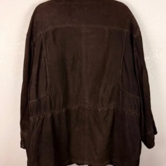 Bally Mens Vintage Suede Chore Chocolate Brown Jacket Mens 46 - Picture 7 of 7